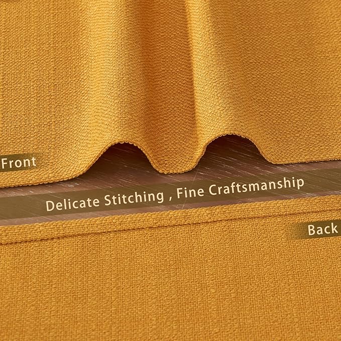 BALCONY & FALCON Rectangle Table Cloth Waterproof Golden 13.8"x 17.7" 4pcs | Placemats Set of 4 Faux Linen Cloth Place Mats Washable Wrinkle Resistant Table Placemats for Dining Kitchen Indoor & Outdoor - Image 4