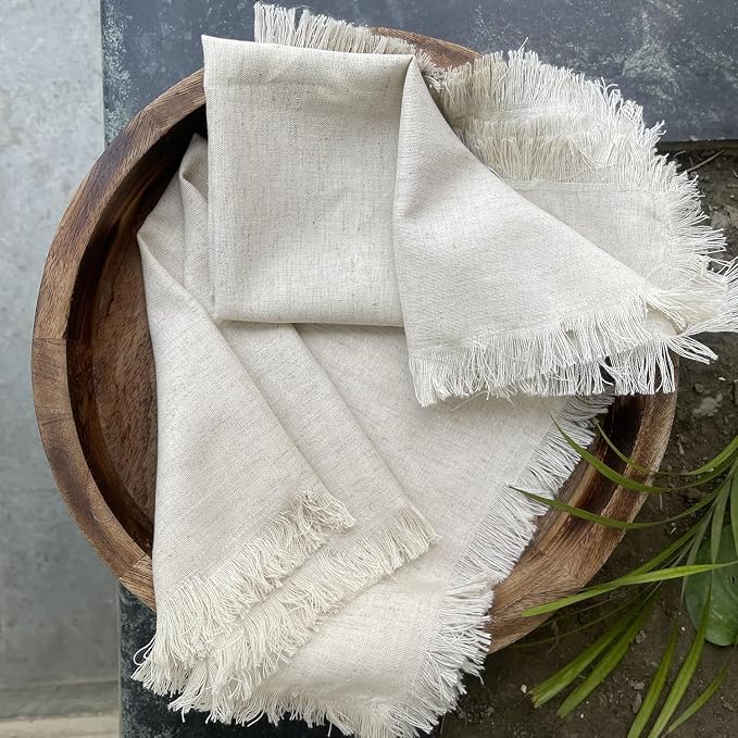 Bedding Craft Linen Flax Cotton Cloth Napkins 18x18 Set of 72 – Natural Fabric with Fringed Corners – Machine Washable Dinner Napkins for Weddings, Baby Showers, Parties & Table Décor (6 Dozen) - Image 5