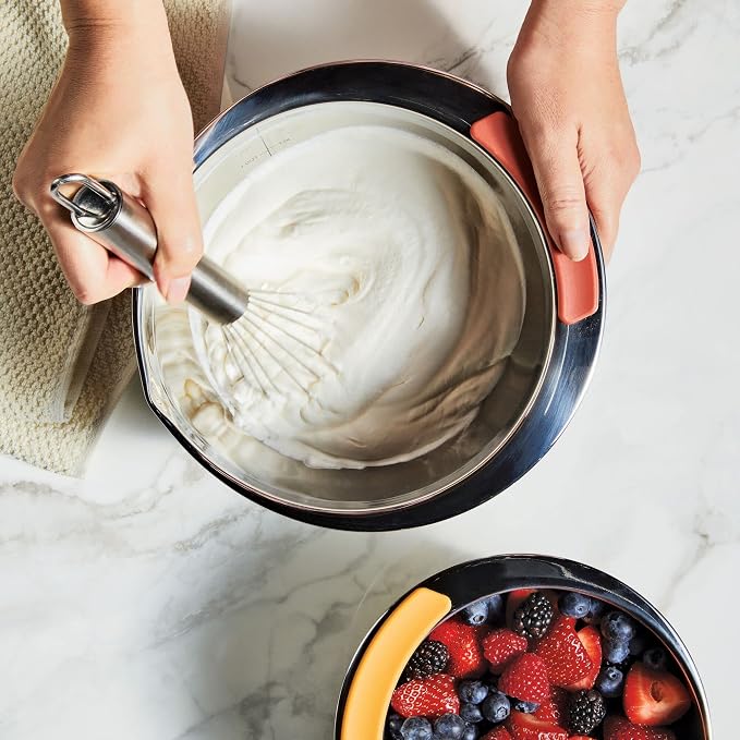 Ayesha Curry Kitchenware Pantryware Stainless Steel Nesting Mixing Bowls, 3-Piece Set, Silver with Color Accent Handles - Image 7