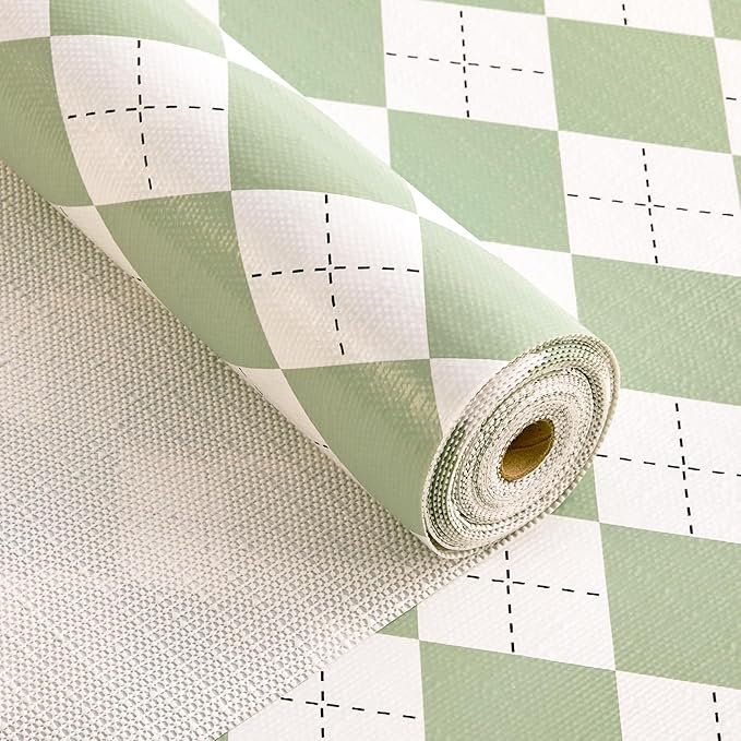 Shelf Liner for Kitchen Cabinets and Drawers, 24" x 360" Green | Non-Adhesive Design, Waterproof & Non-Slip Protection, Easy Cut to Fit, Washable and Reusable, Pantry Storage by MIAONET