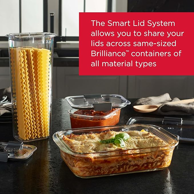Rubbermaid Brilliance Glass Food Storage Containers, 8 Cup, Set of 2, BPA-Free, Leak-Proof, Clear - Image 4