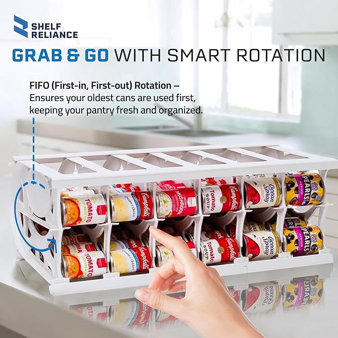 Cansolidator Pantry Plus - 1-Pack Can Organizer for Pantry, Stackable Soda Can Storage for Kitchen, Holds 60 Cans of Food or Soda - Image 2