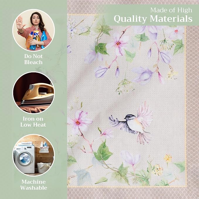 Maison d' Hermine Cloth Napkins Set of 4 Reusable 100% Cotton (20" x 20") | Everyday Square Napkins Cloth Washable Dinner Party Wedding Restaurant Hotel Kitchen Spring Summer - Magnolia Mornings - Image 3