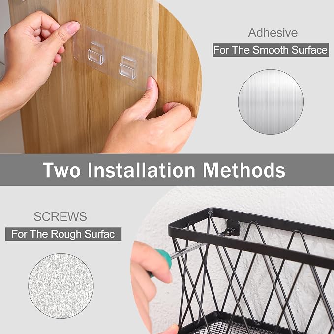YIGII 3 Pack Adhesive Cabinet Door Organizer, Black Lid Organizer Inside Cabinet Door Storage, Slim Space Lid Holder Wall Mounted for Kitchen, Pantry, Bathroom - Image 4