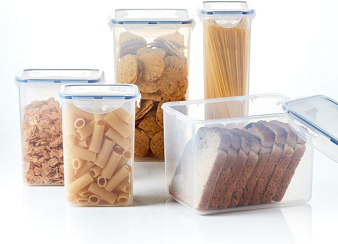 LocknLock Easy Essentials Pantry Airtight Rectangular Tall Food Storage Container, Pasta Box 68-oz/ 8.5-cup (Pack of 2) - Image 8