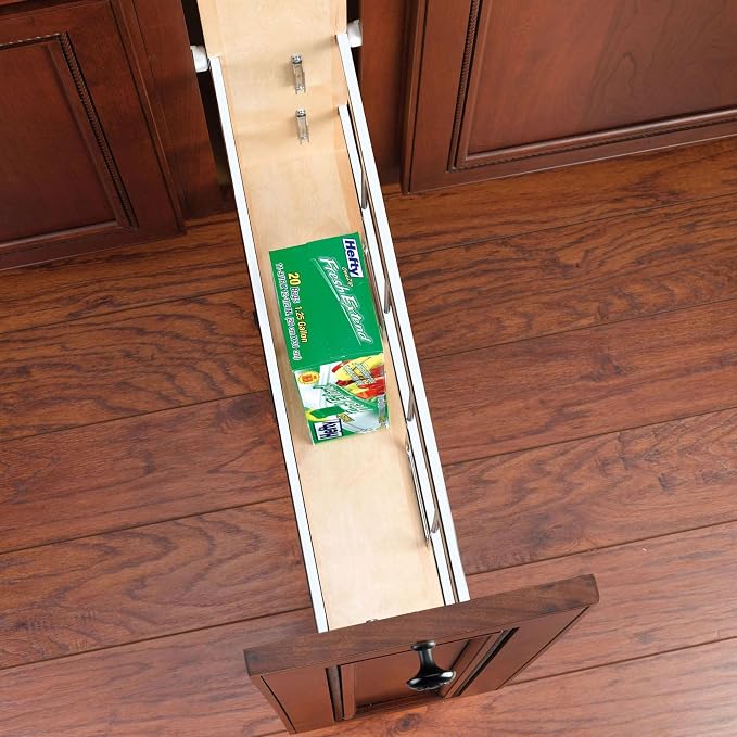 Rev-A-Shelf Pullout Bakeware Organizer w/Soft-Close, Min Opening 8.5" Wide | Wooden Storage Organization w/ Ball Bearing Slides, Full Height Base Kitchen Cabinets, Foil Wrap/Tray Divider, 447-BCBBSC-8C - Image 9