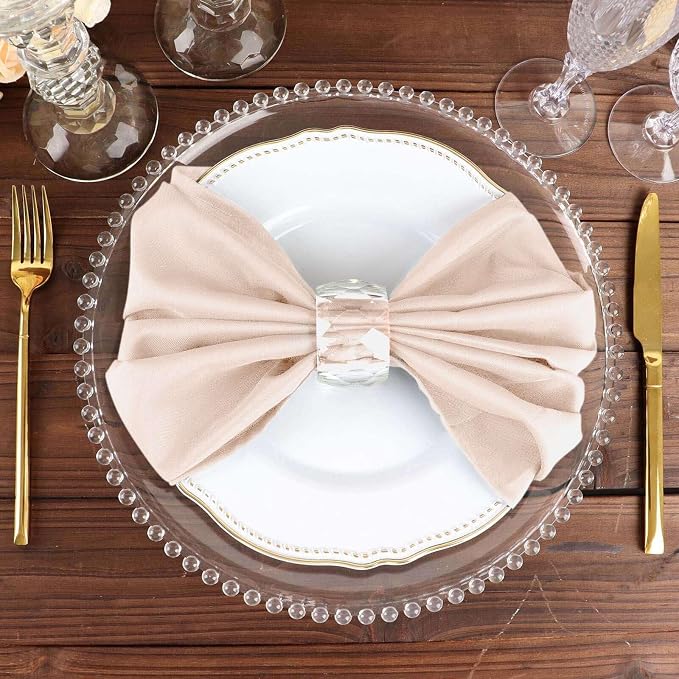 Efavormart Premium Cloth Napkins Set of 5, 20x20 Inch Blush Seamless Dinner Napkins, Washable Linen Table Napkin Cloth with Hemmed Edges for Weddings, Party and Banquet - Image 7