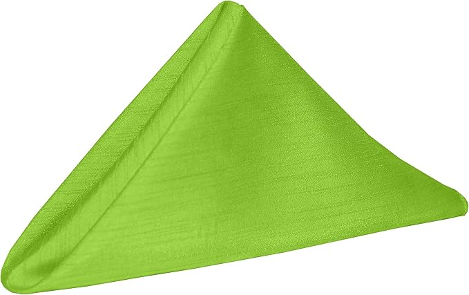20 x 20-Inch Shantung Satin Cloth Napkins, Lime, Set of 24 by UltimateTextile
