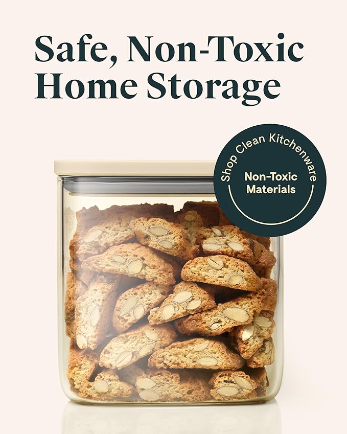 Caraway 2.5 qt Glass Airtight Food Storage Containers with Lids | Non-Toxic, Stackable, Space-Saving Airtight Containers for Pantry, Dry Goods, 6 Pack, Mist - Image 2