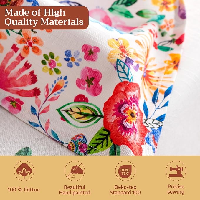 Maison d' Hermine Cloth Napkins Set of 4 Reusable 100% Cotton (20" x 20") | Everyday Square Napkins Cloth Washable Dinner Party Wedding Hotel Kitchen Spring Summer - Happy Florals - High Summer - Image 3