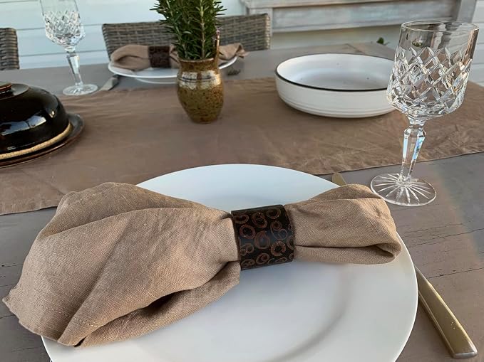 Linen Napkins –100% French Flax – Stonewashed Pure Linen Cloth Napkins - Size 18 Inch x 18 Inch – Set of 4 (Natural Rustic Taupe) - Image 2