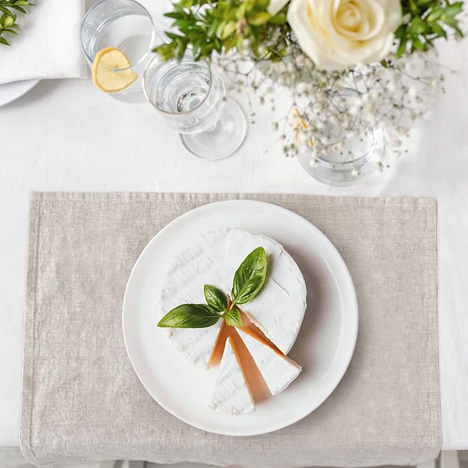 Linen Placemats 14x19Inch Set of 4,100% Linen Placemats Natural Rustic Tablemats for Easter,Mother's Day,Summer,Handcrafted from European Flax(Natural Linen) - Image 2