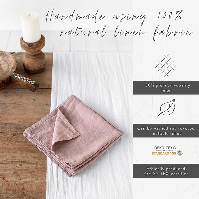 MagicLinen 100% Linen Napkins Set of 4, Soft Absorbent Dinner Napkins | European Flax, OEKO-TEX Certified, Stone-Washed Soft, Breathable, Absorbent, Set includes 4 napkins, Size 18X18in - Image 4