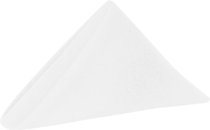 17x17-Inch Cotton-Feel Cloth Napkins, White, Set of 12 | Bulk Case of 1 Dozen, Square, 100% Spun Polyester Fabric, MJS-Spun Construction, Cotton-Like Hand, Machine Washable, Seamless by UltimateTextile