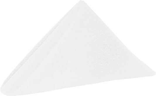 17x17-Inch Cotton-Feel Cloth Napkins, White, Set of 12 | Bulk Case of 1 Dozen, Square, 100% Spun Polyester Fabric, MJS-Spun Construction, Cotton-Like Hand, Machine Washable, Seamless by UltimateTextile