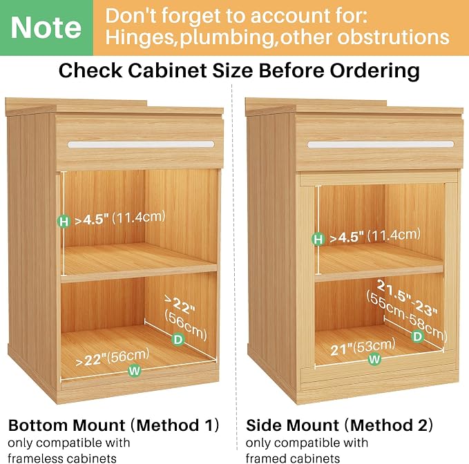 2Pack Pull Out Cabinet Organizer, Soft Close Wooden Slide Out Drawers for Pots, Full-extension Roll Out Shelves for Kitchen Cabinets, Pantry Organization, Bottom and Side Mount(21"W X 21"D x 3.4''H) - Image 3