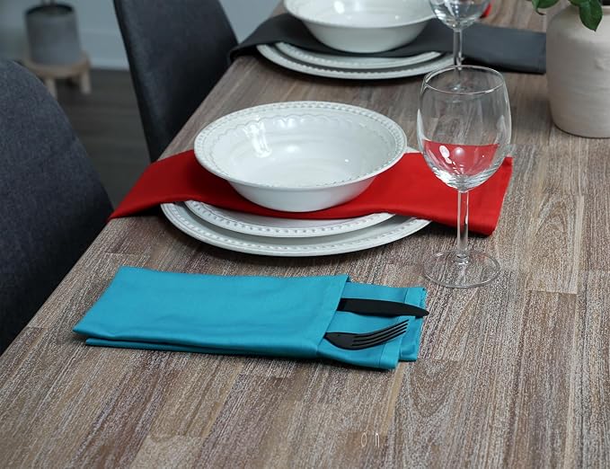 Ruvanti Cloth Napkins Set of 24, 18x18 Inch Napkins Cloth Washable, Soft, Durable, Absorbent, Cotton Blend. Table Dinner Napkins Cloth for Christmas Parties, Restaurant, Weddings, Dinner - Multi Color - Image 4