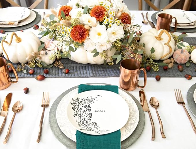 36 Pack Teal Cotton Linen Napkins 16 x 16 Inch Teal Napkins Cloth Handmade with Fringe Soft Cloth Napkin Washable Rustic Dinner Napkin for Wedding Party Dinner Table - Image 4