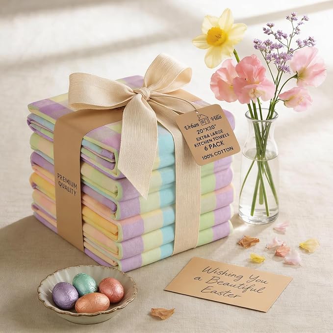Urban Villa Kitchen Towels Cotton Dish Towels 20”x30” (Set of 6) Easter - Image 8