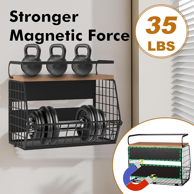 Fruit Basket 2 IN 1 Magnetic & Hanging Wall Produce Basket with Spice Rack for Potato and Onion Storage for Pantry,Kitchen Countertop and Fridge Organizer 2 PCS - Image 3