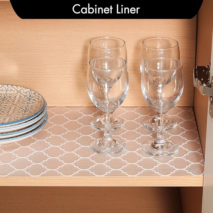 Cooyes Shelf Liner for Kitchen Cabinets – Non-Adhesive Waterproof Drawer Liner – Durable EVA Material Easy-to-Cut Shelf Paper for Refrigerator, Cupboard, Dresser with Modern Pattern - Image 3