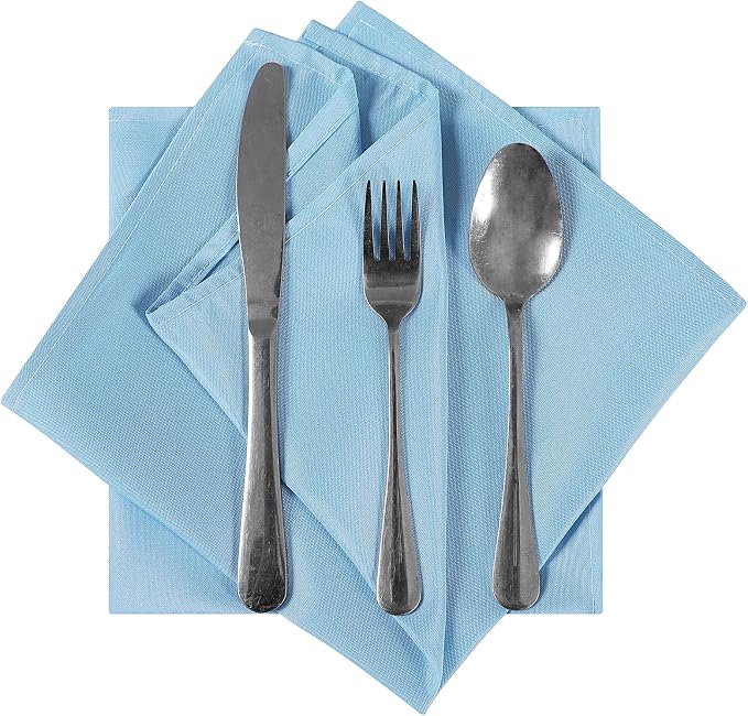 Bailarina Cloth Napkins Set of 80,17x17 inches Dinner Napkins Cloth Washable,Polyester Square Table Cloth Napkin Bulk with Hemmed Edges Ideal for Banquets, Parties and Weddings-Blue Mist - Image 2