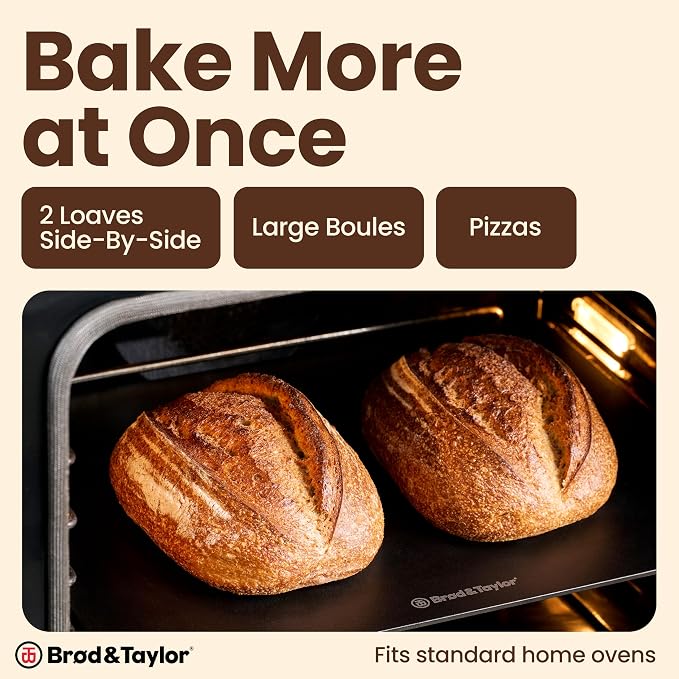 Brod & Taylor Bread Steel Duo, Bake Two Loaves at Once and Pizzas, Fast Preheating, Extra Durable Solid Steel, Pre-Seasoned & Ready For Baking - Image 2