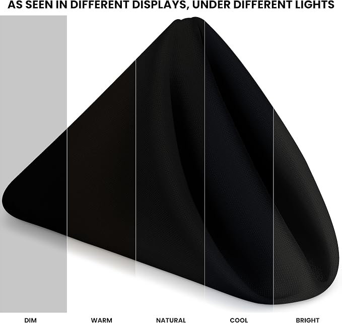 Utopia Home [24 Pack, Black] Cloth Napkins 17x17 Inches, 100% Polyester | Hemmed Edges, Washable and Reusable Ideal for Parties, Weddings and Dinners - Image 3