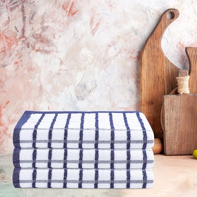 Urban Villa Kitchen Towels Cotton Dish Towels 20”x30” (Set of 3) Black Wht - Image 4