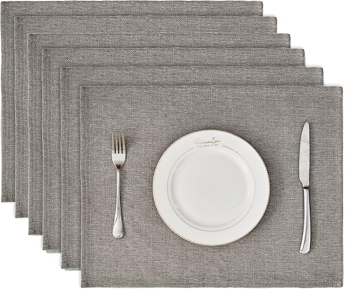 BALCONY & FALCON Rectangle Table Cloth Waterproof Taupe Grey 13.8"x 17.7" 6pcs by BALCONYFALCON