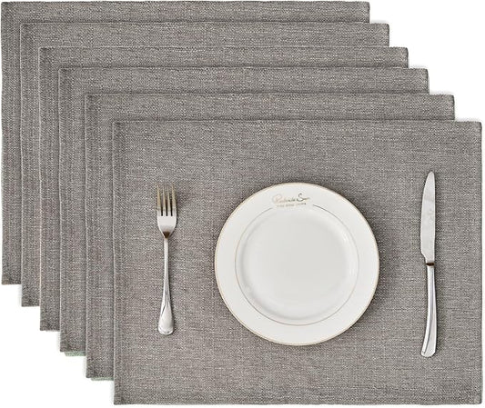 BALCONY & FALCON Rectangle Table Cloth Waterproof Taupe Grey 13.8"x 17.7" 6pcs by BALCONYFALCON