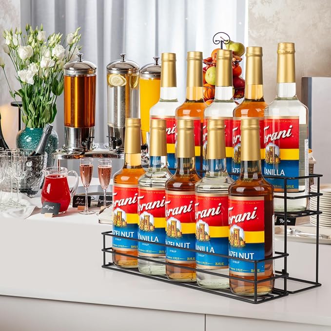 10 Bottle Capacity Coffee Syrup Organizer 2 Tier Coffee Syrup Stand Shelf for Coffee Bar Kitchen Small Wine Rack for Bar Family Storage for Syrup Wine Dressing - Image 5