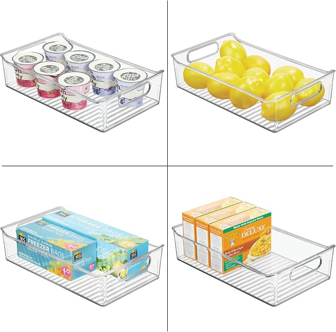 iDesign Plastic Pantry Storage Organizer Bin, Set of 2, Clear | With Handles - Image 6