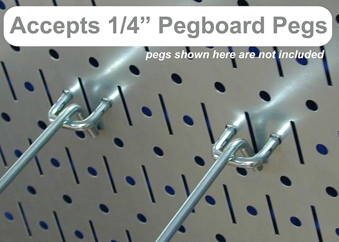 Wall Control Kitchen Pegboard Organizer Pots and Pans Storage Rack Organization Kit with Grey Pegboard and Blue Accessories - Image 3