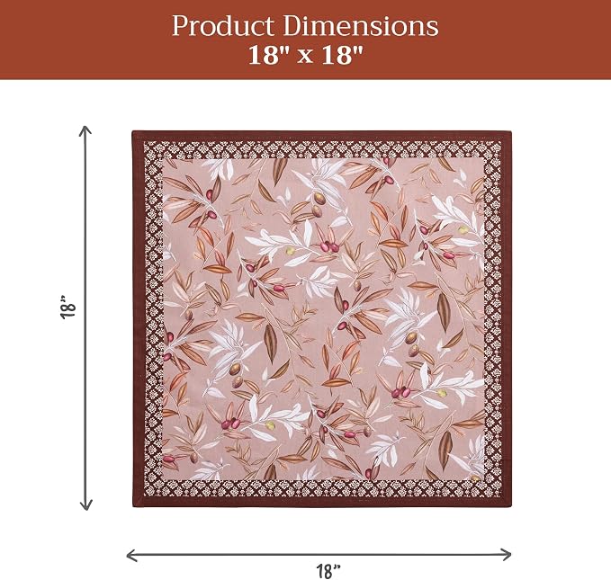 Maison d' Hermine Cloth Napkins Set of 4 Reusable 100% Cotton (18" x 18") | Everyday Square Napkins Cloth Washable Dinner Party Wedding Restaurant Hotel Kitchen Spring Summer - Nyons - Image 7