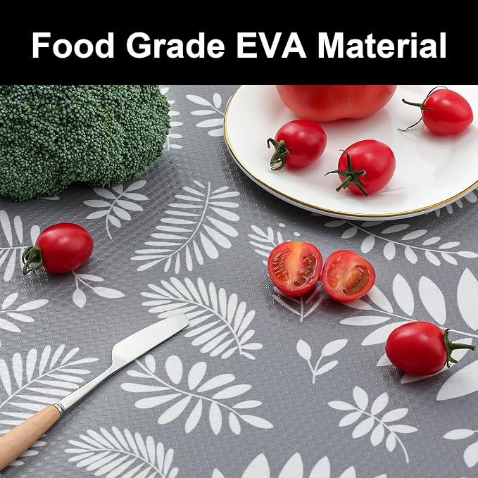 Cooyes Shelf Liners for Kitchen Cabinets Waterproof & Oil-Proof Kitchen Cupboard Mats Non-Slip Drawer Mats EVA Material Non Adhesive Fridge Liner for Shelves（11.8" W x 236" L） - Image 6