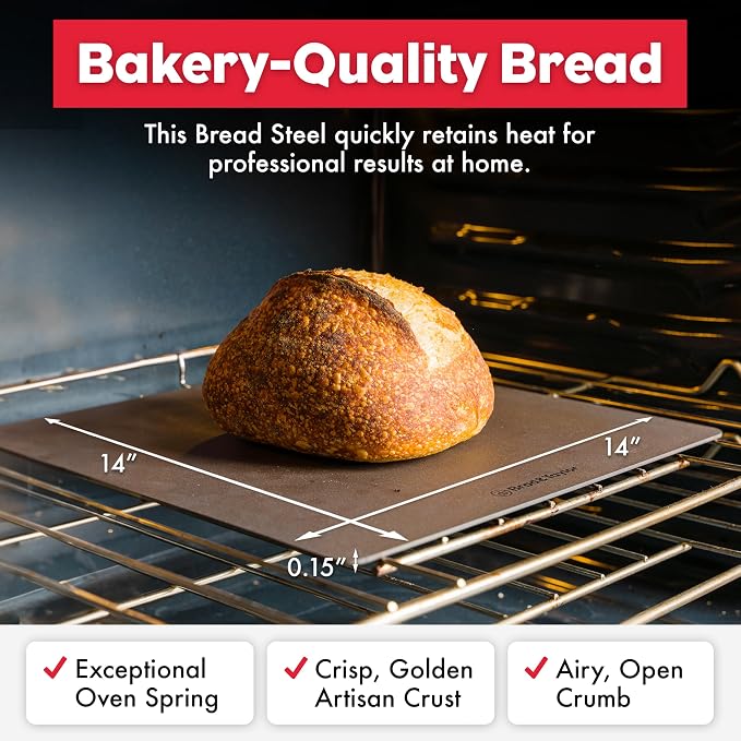 Brod & Taylor Bread Steel Max for Baking Bread & Cooking Pizza (14" x 14" x 0.15") - Image 2