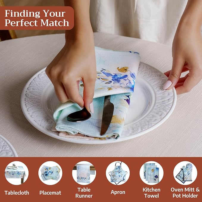 Maison d' Hermine Cloth Napkins Set of 4 Reusable 100% Cotton (20" x 20") | Everyday Square Napkins Cloth Washable Dinner Party Wedding Restaurant Hotel Kitchen Spring Summer - Lazy Summer Days - Image 4