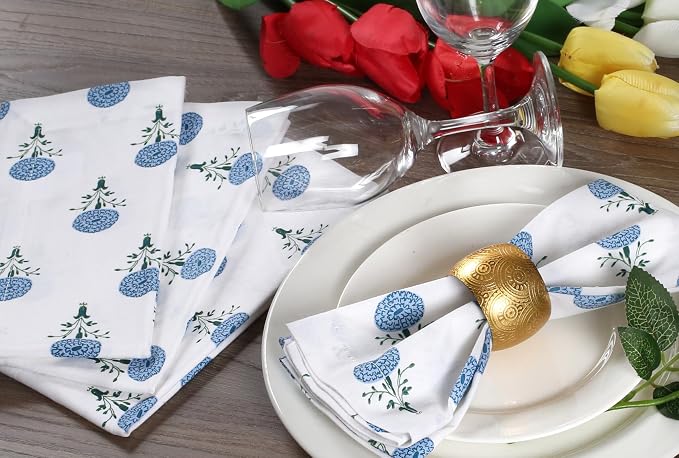 Bedding Craft Printed Dinner Napkins Set of 12 – 18x18 Mushroom Design with 1" Fold – Durable Stylish Fabric Napkins for Dining, Table Décor & Everyday Use - Image 6