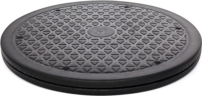 12 Inch Lazy Susan Turntable Organizer, Non Skid Large Lazy Susan Turntable for Cabinet, Computer or Laptop, Plastic Turn Table, Black, 1 PC by RamPro