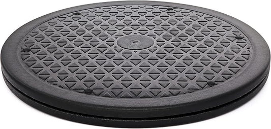 10 Inch Lazy Susan Turntable Organizer, Non Skid Large Lazy Susan Turntable for Cabinet, Computer or Laptop, Plastic Turn Table, Black, 1 PC - by RamPro by RamPro