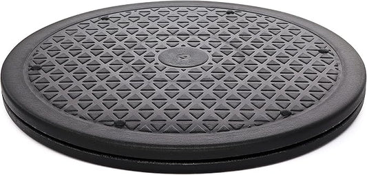 5 Pack 12 inch Lazy Susan Turntable Organizer, Non Skid Large Lazy Susan Turntable for Cabinet, Computer or Laptop, Plastic Turn Table, Black, by RamPro by RamPro