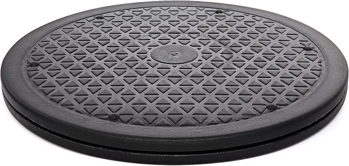 10 Inch Lazy Susan Turntable Organizer, Non Skid Large Lazy Susan Turntable for Cabinet, Computer or Laptop, Plastic Turn Table, Black, 1 PC - by RamPro by RamPro