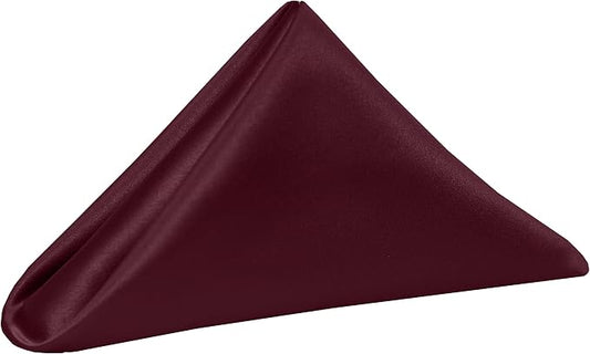 17x17-Inch Square Satin Cloth Napkins, Burgundy, Set of 36 by UltimateTextile
