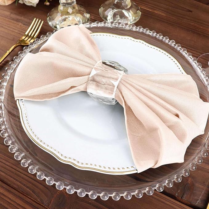 Efavormart Premium Cloth Napkins Set of 10, 20x20 Inch Blush Seamless Dinner Napkins, Washable Linen Table Napkin Cloth with Hemmed Edges for Weddings, Party and Banquet - Image 6