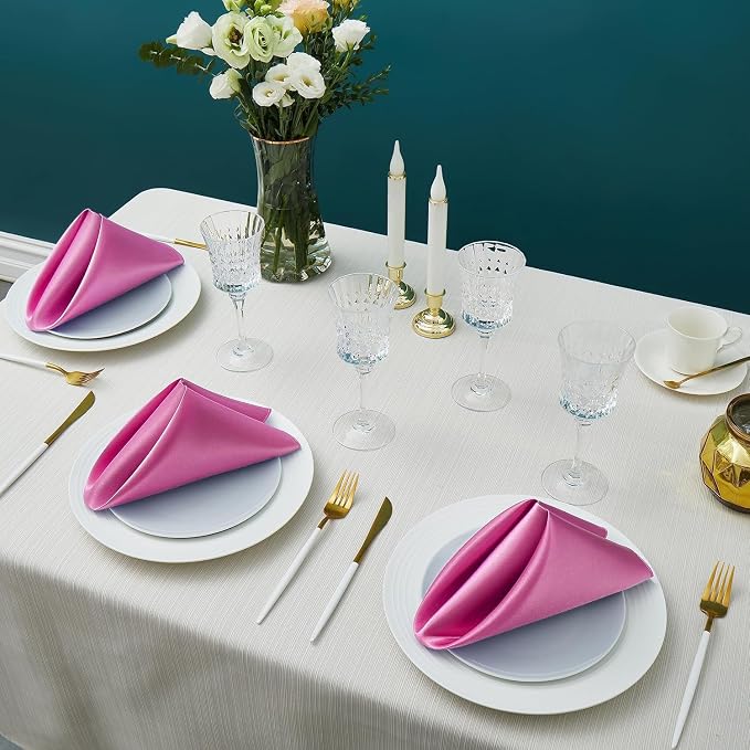 MDS® Pack of 150 Satin Napkins 12 x 12 Inch, Soft Silky Reusable Cloth Dinner Table Napkins for Wedding Décor, Reception, Birthday, Parties, Banquets, Catering, Restaurants & Hotel - Dusty Pink - Image 2