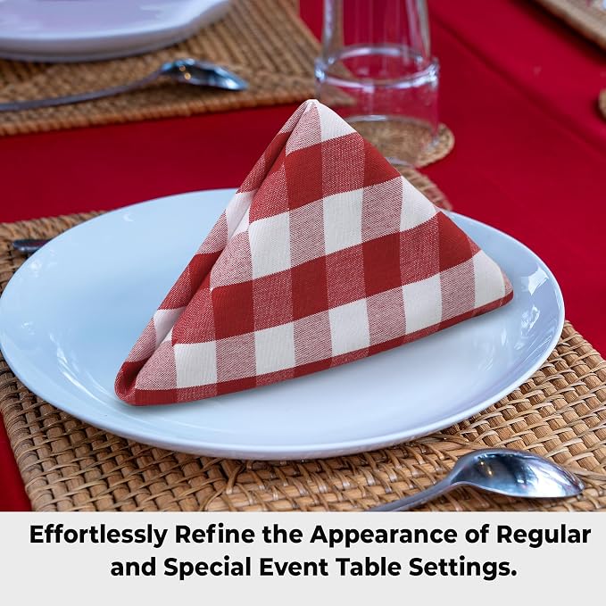 Urban Villa Cloth Napkins Cotton 20x20 (Set of 6) Red - Image 2