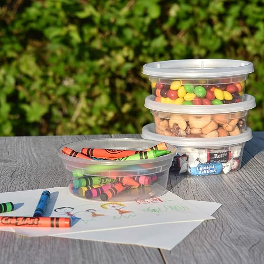 Plastic Microwaveable Food Containers with Lids 8 oz | BPA Free | Stackable | Leakproof | Microwave/Dishwasher/Freezer Safe - Image 4