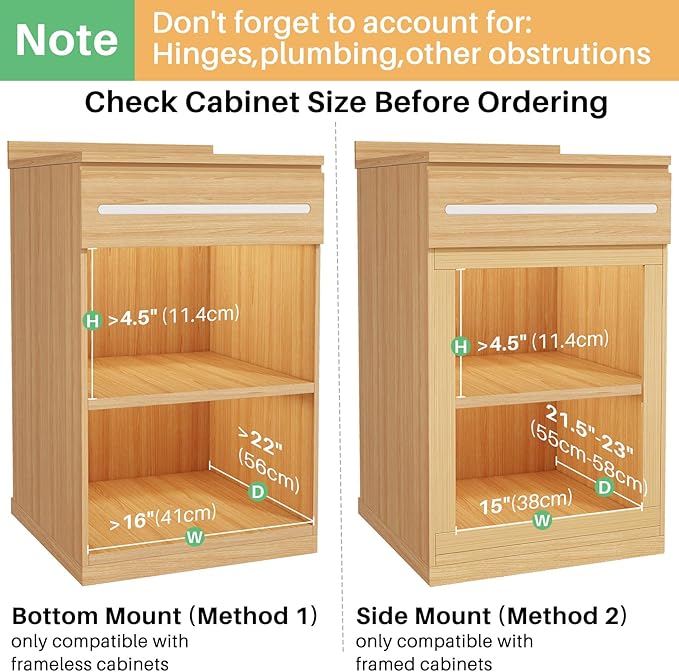 Pull Out Cabinet Organizer, Soft Close Wooden Slide Out Drawers for Pots and Pans, Full-extension Roll Out Shelves for Kitchen Cabinets, Pantry Organization, Bottom & Side Mount(15"W X 21"D x 3.4''H) - Image 3
