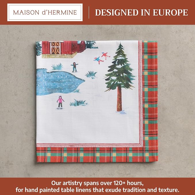 Maison d' Hermine Cloth Napkins Set of 4 Reusable 100% Cotton (20" x 20") | Everyday Square Napkins Cloth Washable Dinner Wedding Restaurant Hotel Kitchen Thanksgiving Christmas - Megeve - Image 2